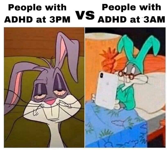 People with ADHD at 3PM
VS
People with ADHD at 3AM