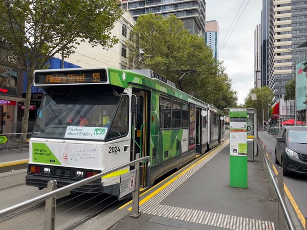 Tram number 2024 running on route 59