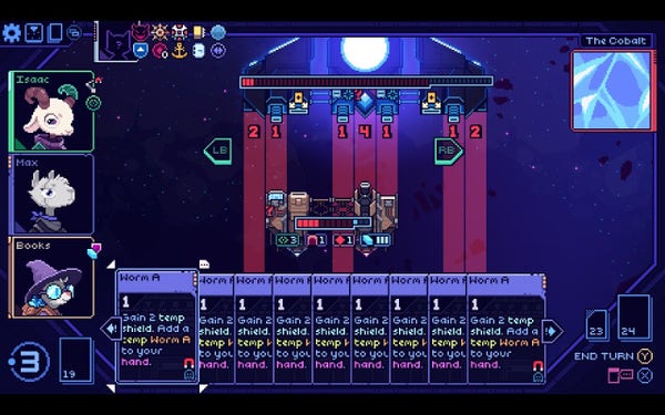 Cobalt Core game screenshot, described in post text.
