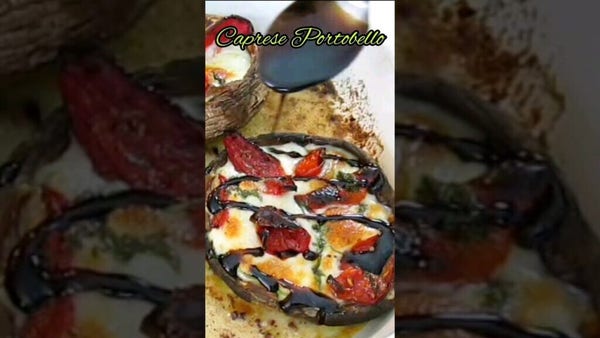 Mozzarella, Roasted Tomatoes, Mushrooms & Basil with... #PMGK #italy #shorts
