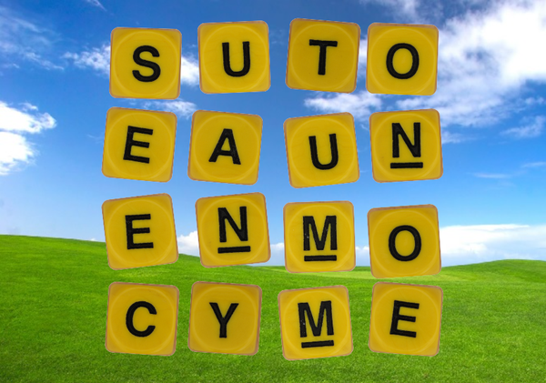 The 16-letter grid to play the 72th weekly game of TheBOG:

SUTO
EAUN
ENMO
CYME