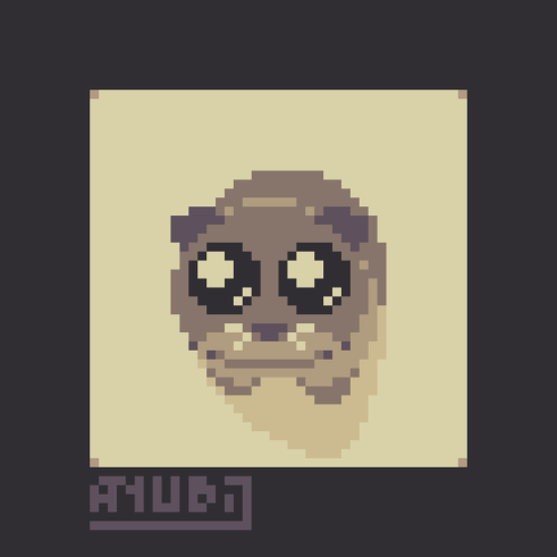 A Pixel Art Redraw featuring a hamster, staring above at the viewer. They have big shiny eyes, and it feels like they're sad about something.