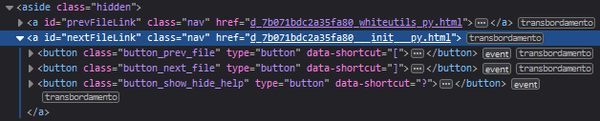 A view of some HTML code showing that some <button> tags are children of an <a> tag.