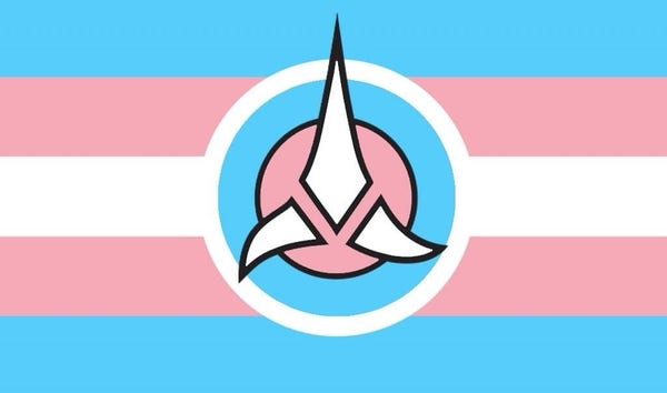 Klingon flag / trans flag mashup