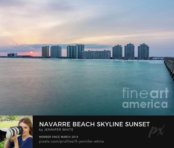 A long exposure of a Navarre Beach, Florida Sunset from the end of the fishing pier.
Fine Art America: https://5-jennifer-white.pixels.com/featured/navarre-beach-skyline-sunset-pier-view-jennifer-white.html
Pictorem: https://www.pictorem.com/1965860/Navarre%20Beach%20Skyline%20Sunset%20Pier%20View.html