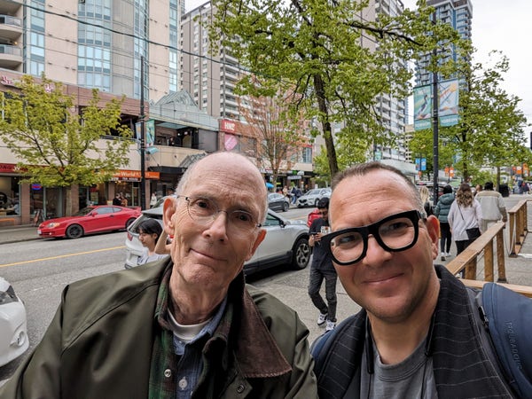 Me with William Gibson on the streets of Vancouver 