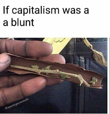 if capitalism was a blunt

and it's a stem inside a blunt wrapper 