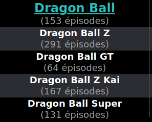 Liste du nombre d'épisodes de Dragon ball et ses spin off