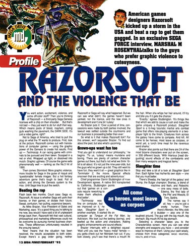 Feature on Razorsoft from Sega Force 2 - February 1992 (UK)
