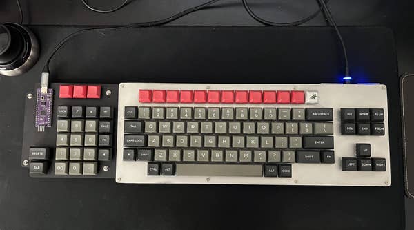 a custom keyboard and separate numeric keypad
