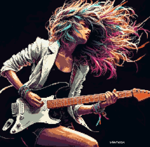 Rock & Roll Queen (pixel art image)
