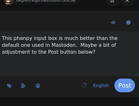 Good to see that Phanpy made a better post box than Mastodon. Haven't tested the client with Pixelfed or Misskey yet