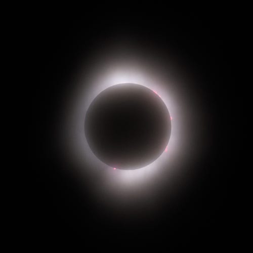 Totality as viewed from Kingston, Ontario. Fuji XT-5 with Sigma 100-400 zoom.