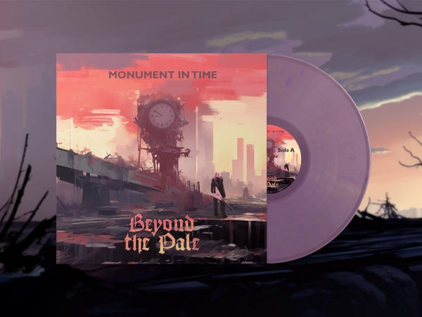 'Monument in Time' by Beyond the Pale as 12" deluxe gatefold on Purple Haze colored vinyl.