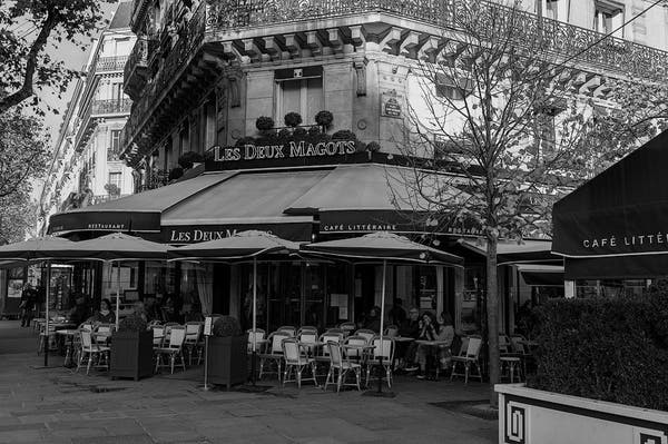 Les Deux Magots cafe in BW
Paris