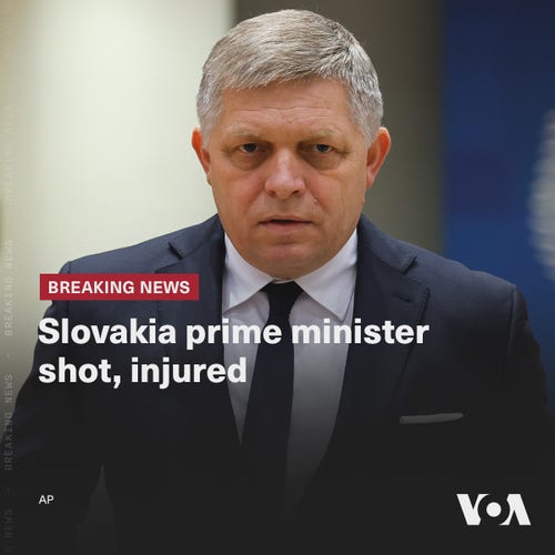 Slovak Prime Minister Robert Fico was wounded in a shooting and taken to a hospital