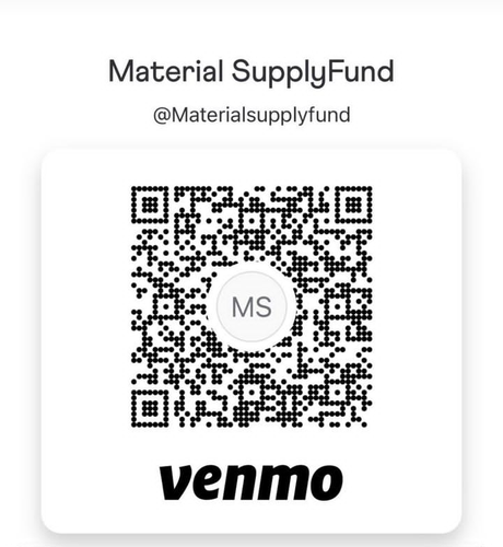 Venmo QR for University of Oregon student encampment's material supply fund (@materialsupplyfund)
