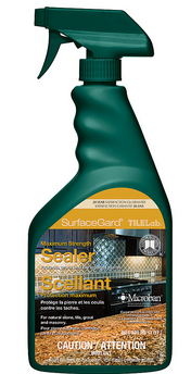 Spray bottle of a grout/tile sealant.