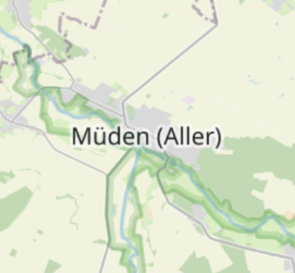 Kartenausschnitt mit dem Ort Müden (Aller)