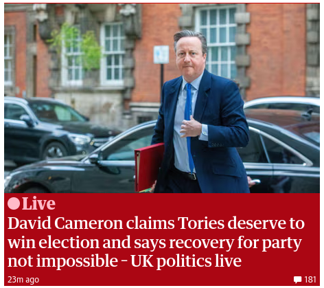 Cameron claims tories can win elections