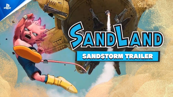 YouTube cover image for a video titled Sand Land - Sandstorm Trailer | PS5 & PS4 Games