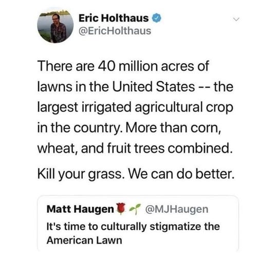 fuck lawns grow food!