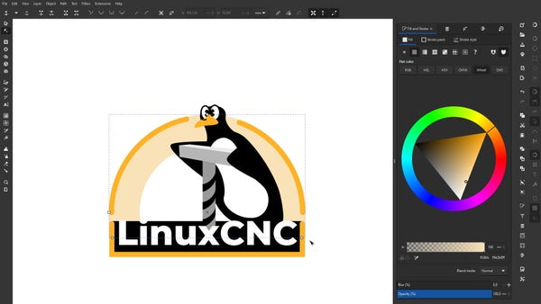 LinuxCNC - vector icon design - Inkscape screenshot