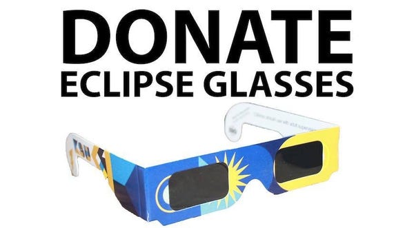 Donate Eclipse Glasses. Image of paper eclipse glasses