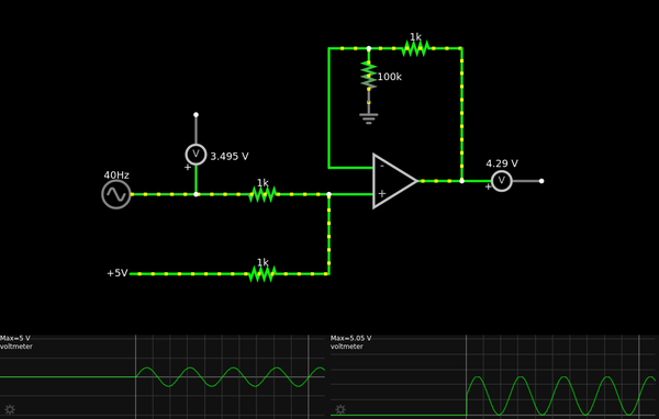 schematics of non-inverting op-amp mixer