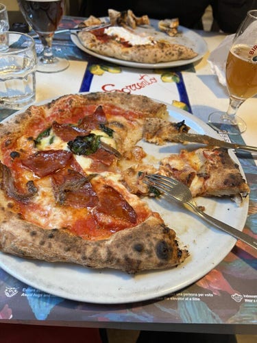 Pizza while in Bologna Italy