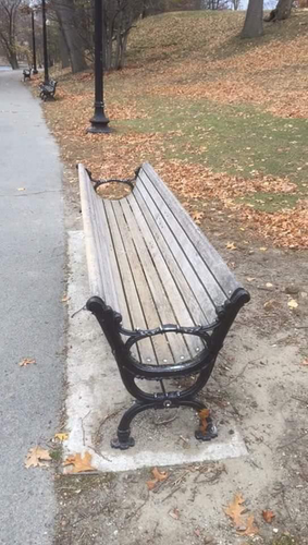 Park Bench in shape of a cradle