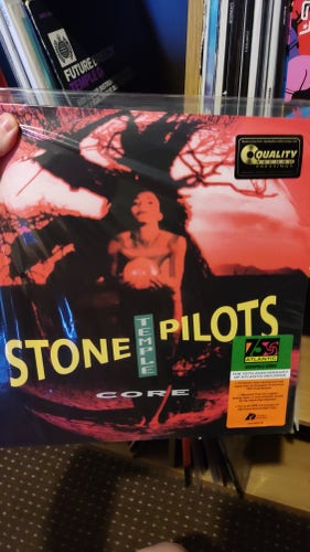 Stone Temple Pilots - Core wrapped with stickers from Quality record pressings and Atlantic 75th Anniversary series 