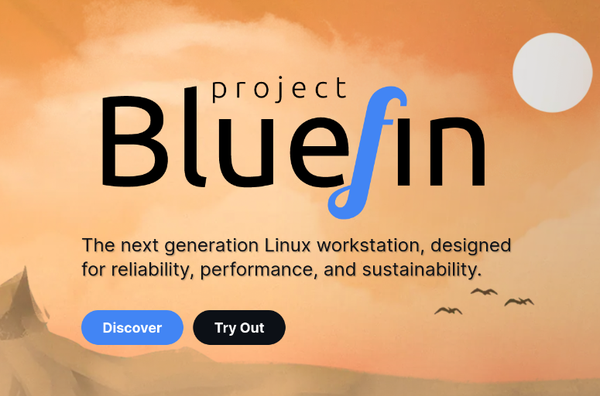 Screenshot of Bluefin website