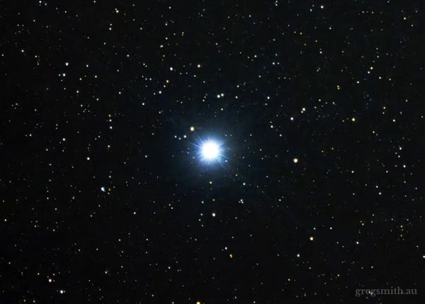 A single 30-second exposure of Canopus, the second-brightest star in the night sky.