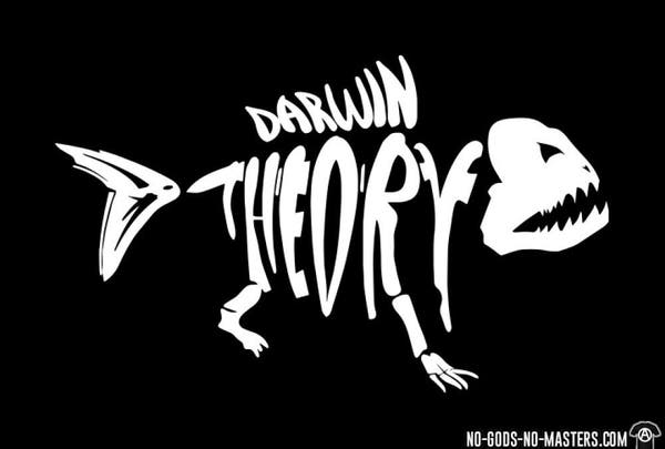 T-shirt design from No Gods No Masters Coop - Darwin theory