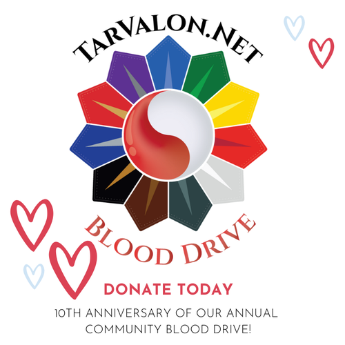 Alt Text: TarValon.Net Blood Drive. Donate Today. 10th Anniversary of our Annual Community Blood Drive