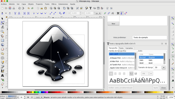 A screenshot of the Inkscape vector graphics software showing the Inkscape logo in its main view