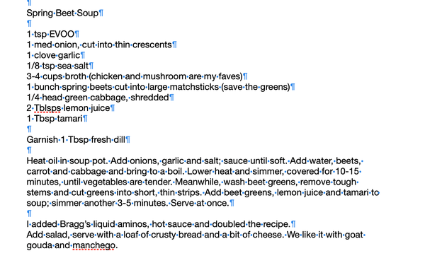 Recipe for spring beet soup