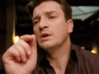 A gif of the main character from the show Castle looking confused and struggling to ask questions.
