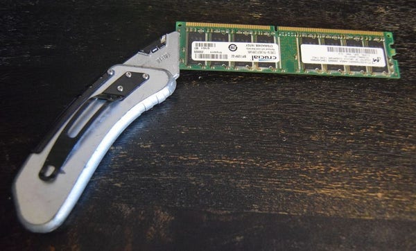 A Stanley knife with a stick of RAM in place of the blade