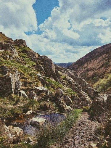 A view from the waterfall at Cardingmill Valley