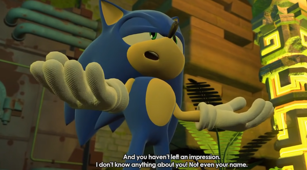Sonic shrugging and looking smug, "And you haven't left an impression at all! I don't know anything about you!"