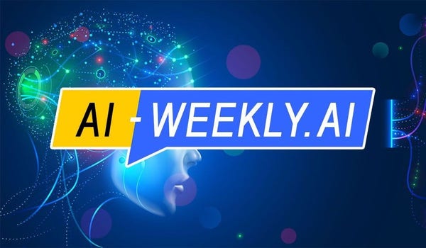 AI-Weekly for Tuesday, April 2, 2024 - Volume 106. This cover of the AI-Weekly newsletter features a digital graphic with the title "AI-WEEKLY.AI" prominently displayed in the center. The background is a dynamic and abstract composition with vibrant and cool tones predominantly featuring blues and purples. It gives the impression of a digital or technological theme, with various shapes that suggest connectivity, such as nodes, lines, and subtle light effects that could represent data points or a network. The foreground has a large, stylized representation of a human profile facing to the left. It's rendered in a way that implies it's composed of digital elements, perhaps signifying the blending of human thought with artificial intelligence. The profile does not show detailed facial features but is rather a silhouette filled with the same vibrant digital motif as the background.