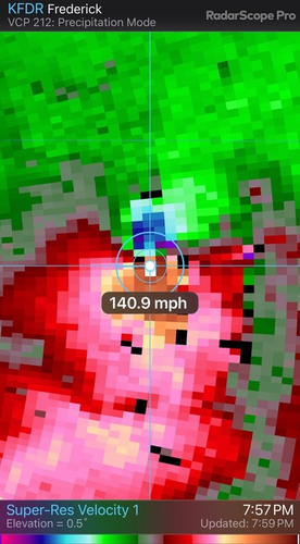 140.9 mph reading on a tornado in Oklahoma