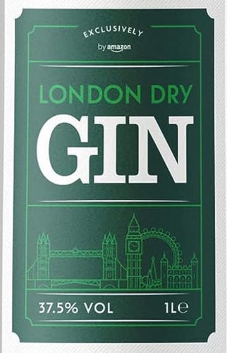 Bottle label for Amazon branded gin