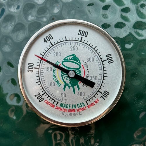The thermometer shows, it’s right to the point at 170°C (~340 F), according to recipe.