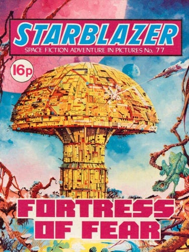Image of a Starblazer comic cover - Fortress of fear