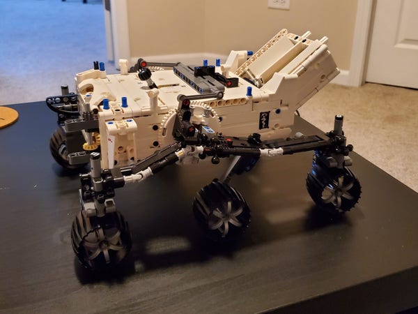 Mostly completed NASA Rover Perseverance Lego set