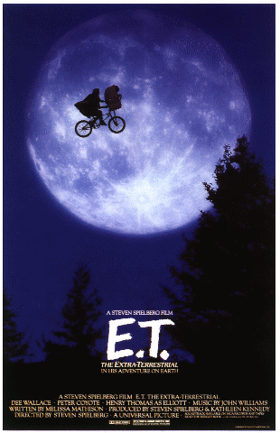 Movie poster for E.T. the extra terrestrial