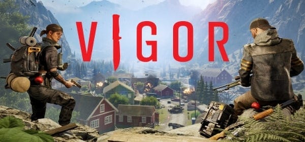Steam store header image for a game called Vigor